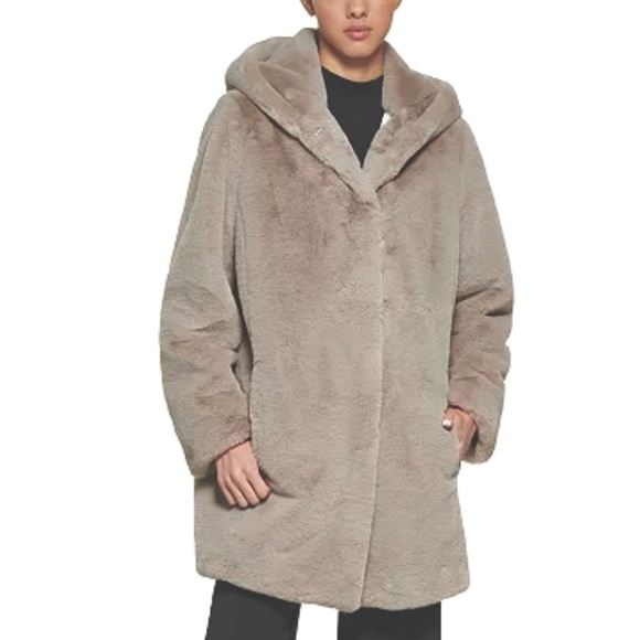Dkny Jackets & Blazers - 🧺DKNY🧺- LUXURY-Light Grey(fog) Faux Fur Coat-Size L Womens